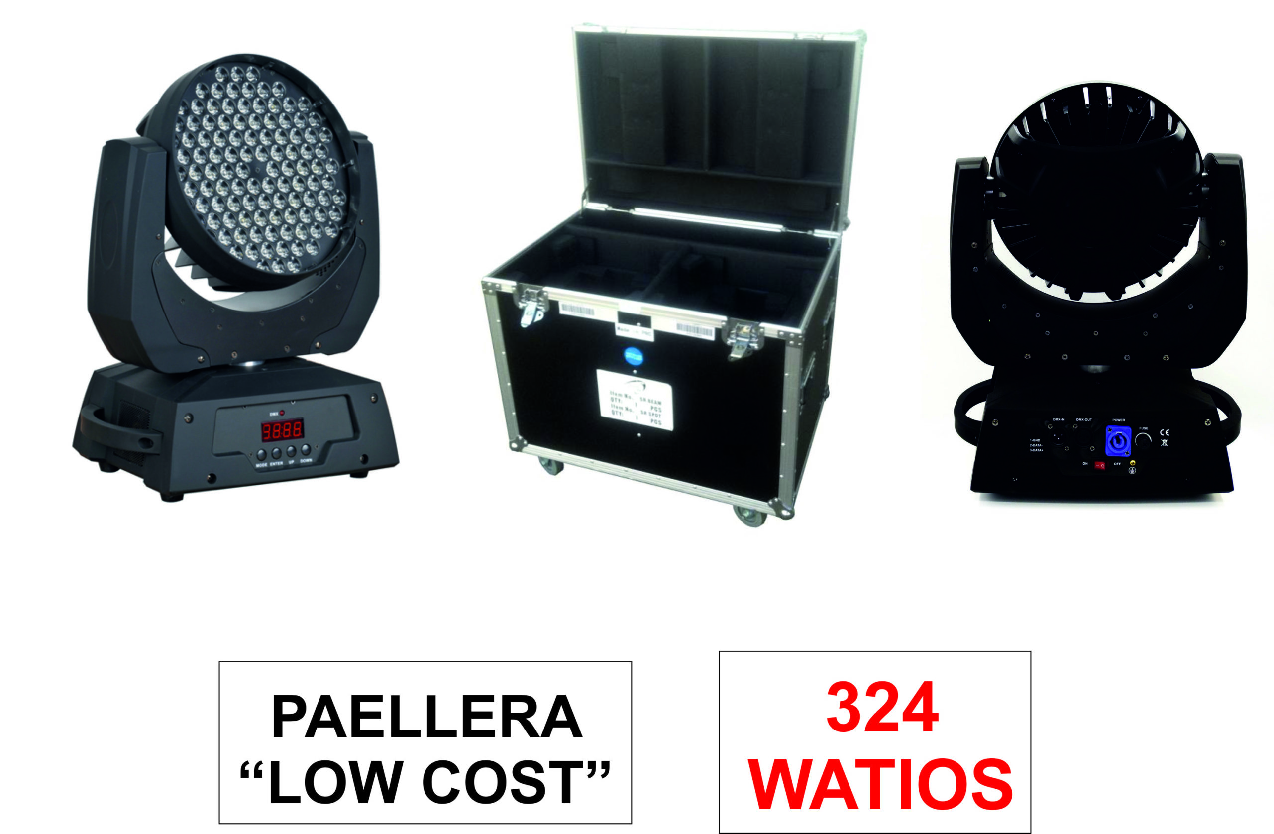 PACK 2 CABEZAS MOVILES LED 108x3W 24R, 30G, 30B Y 24W+FLIGHT CASE - Imagen 2
