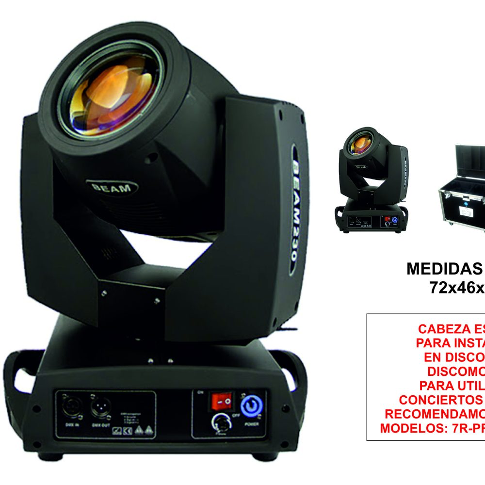 2 CABEZAS MOVILES BEAM 7R «PARTY DANCE» LAMPARA 7R 230W + FLIGHT CASE 2 IN 1