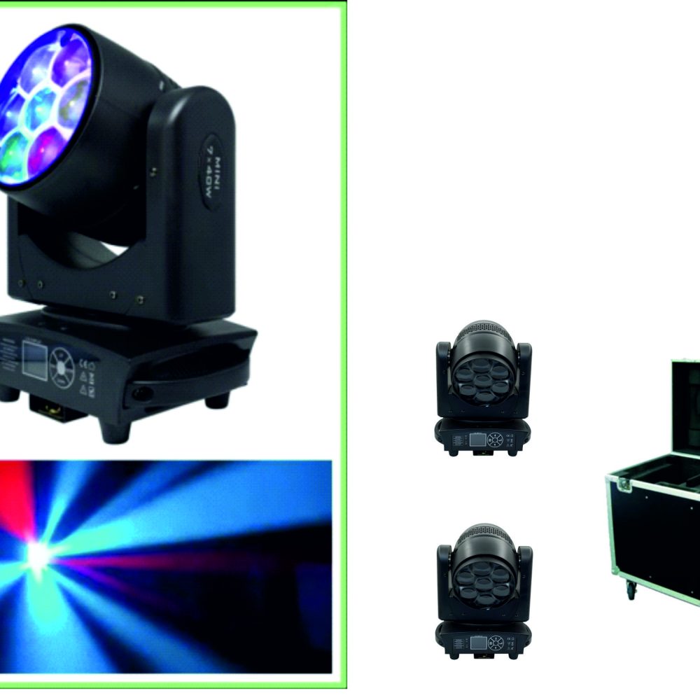 PACK DE 4 CABEZAS LED BEE EYES RGBW+FLIGHT CASE
