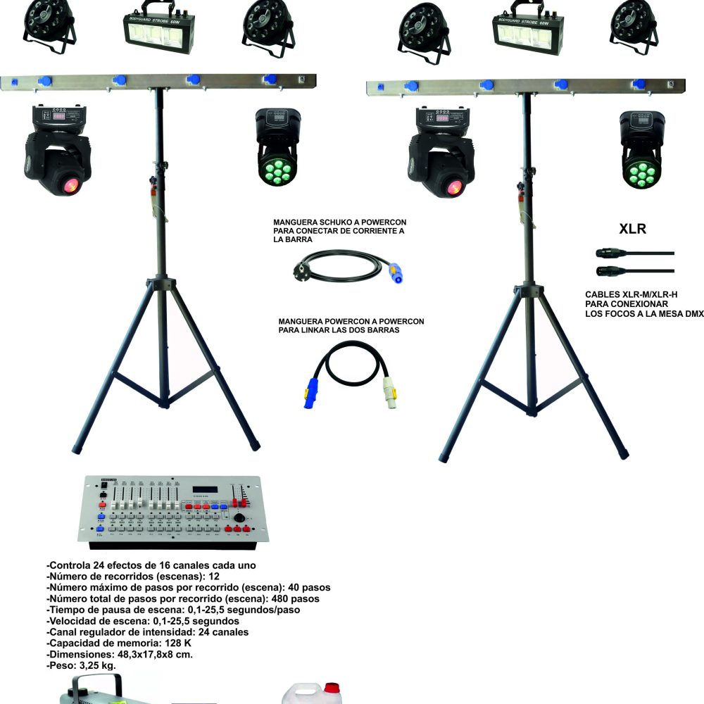 PACK EFECTOS ILUMINACIÓN LED+ACCESORIOS