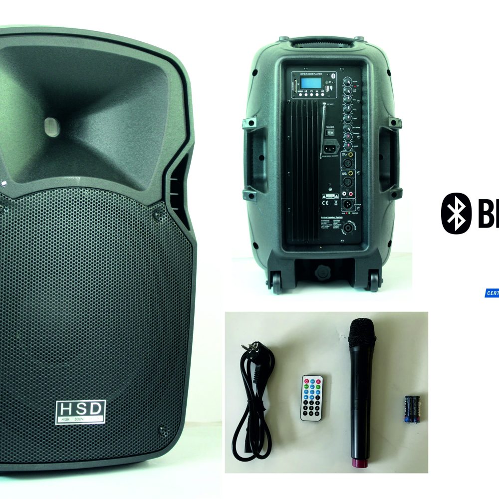 BAFLE AUTOAMPLIFICADO 1×15″+1″ 220W RMS BLUETOOTH/MP3/USB/SD/FM