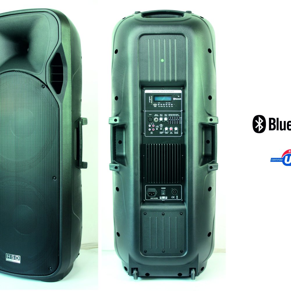 BAFLE AUTOAMPLIFICADO 2×15″+1,75″ 250W RMS BLUETOOTH/MP3/USB/SD/FM