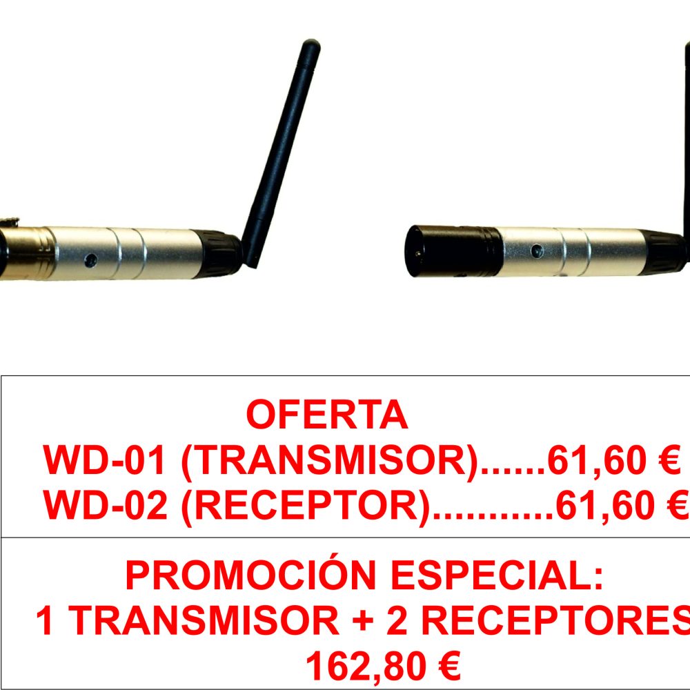 WIRELESS DMX EMISOR Y RECEPTOR
